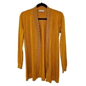 Revolution Women's Mustard Light-weight Cardigan Sweater Size Small Petite NWOT